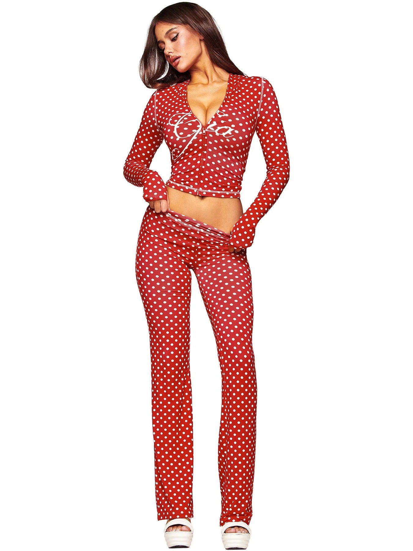 Women's Printed Hooded Tracksuit Set - photo 15