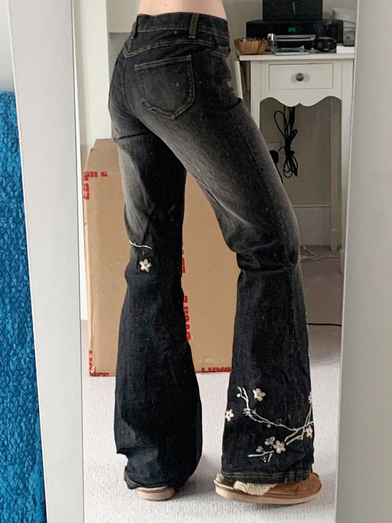 Distressed Washed Denim Jeans