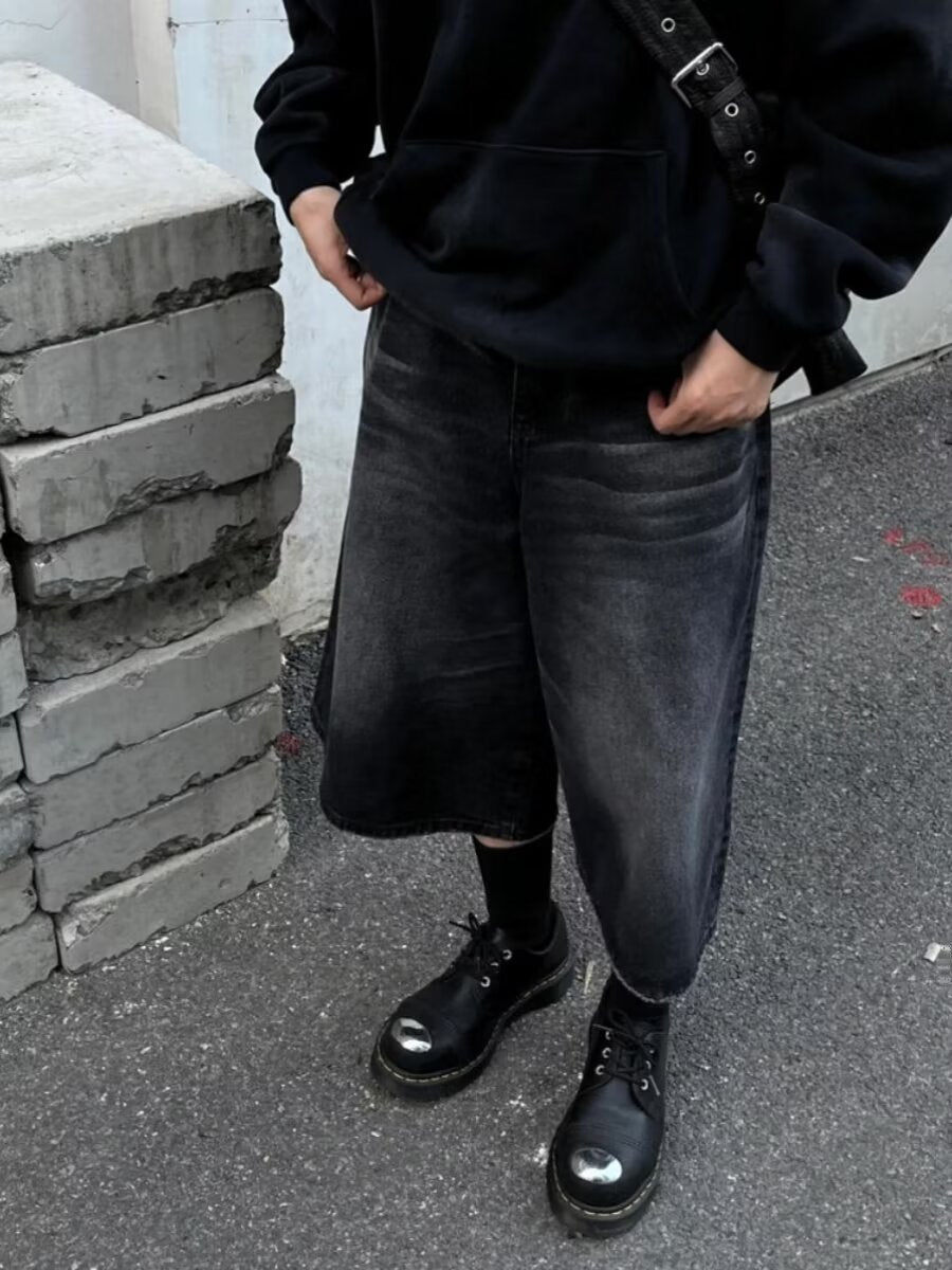 Vintage Distressed Denim Capris
