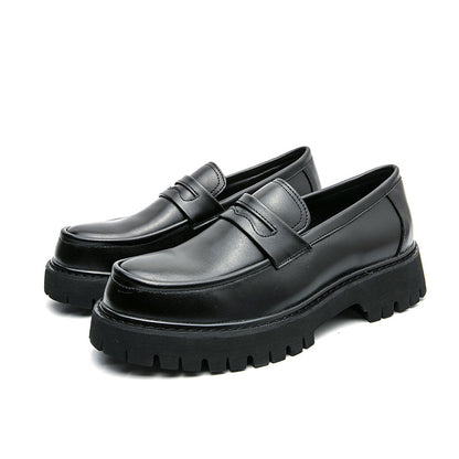 Erabyte Men's Open Toe Casual Shoes in black, featuring a sleek design with a chunky sole and loafer-style upper.