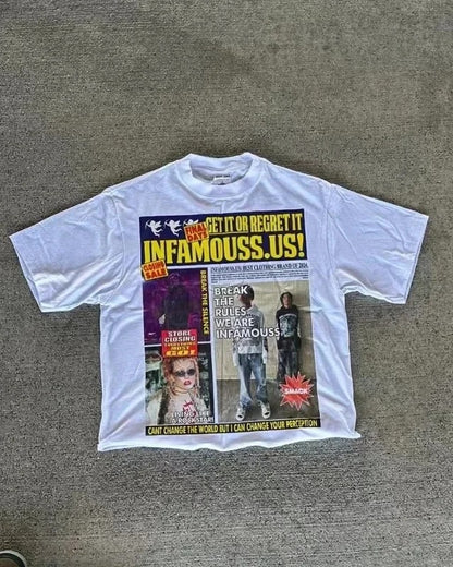 Oversized Graphic Print Cotton Tee