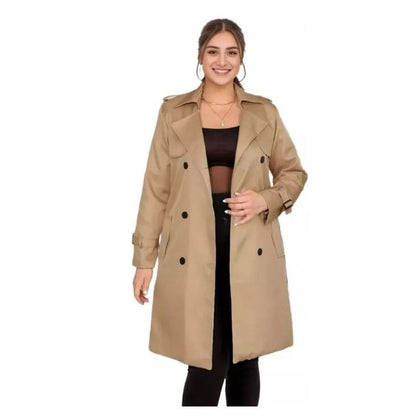 Women's mid-length knee-length windbreaker jacket