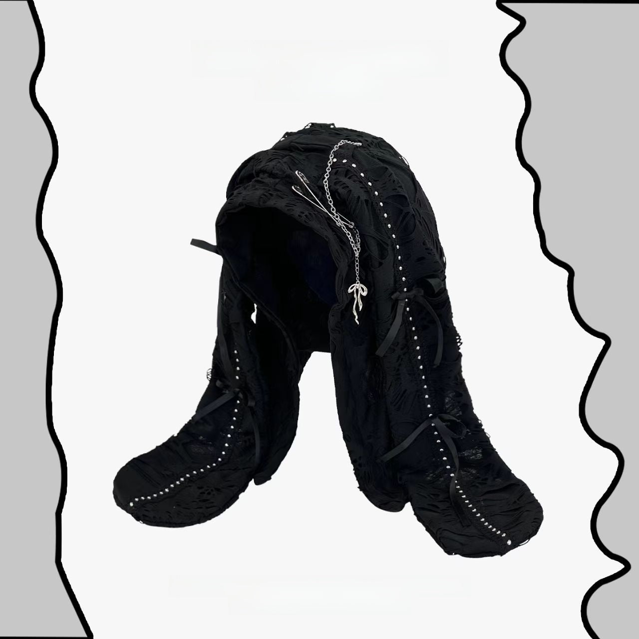 Punk Style Cotton Beanie with Chains - photo 7