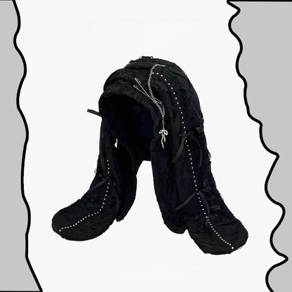 Punk Style Cotton Beanie with Chains - photo 7