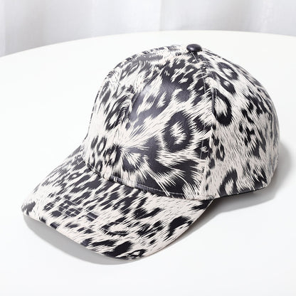 Retro Baseball Cap with Leopard Print