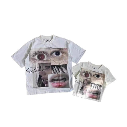 Retro Y2K Graphic Print Cotton T-shirt