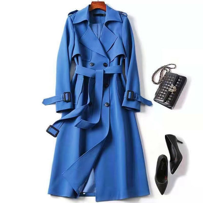 Women's mid-length knee-length windbreaker jacket
