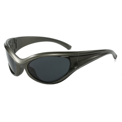 Erabyte Retro Y2K Style UV Protection Sunglasses with sleek black frames and dark lenses, perfect for a vintage look.