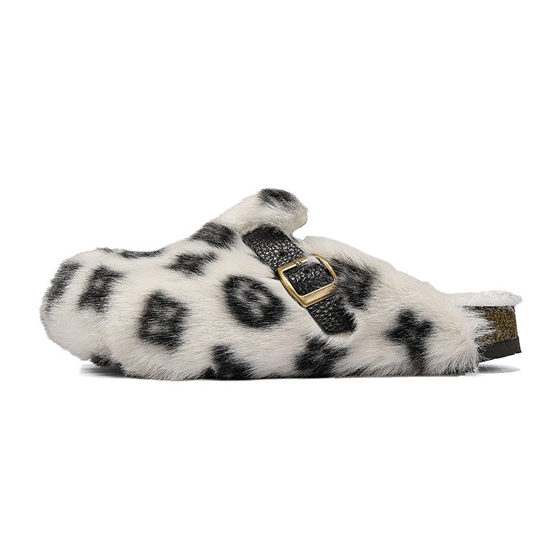 Plush Cotton Slippers with Thick Sole