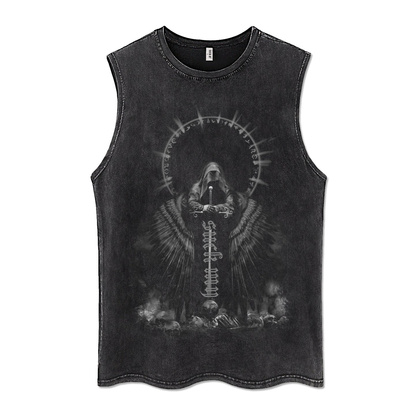 Washed Cotton Sleeveless Shirt