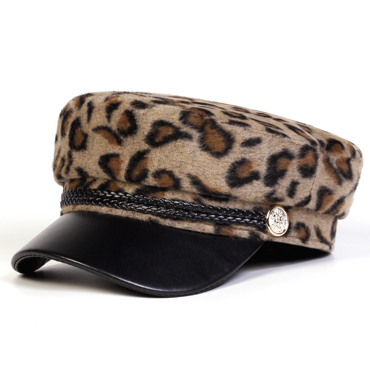 Leopard Print Octagonal Cap