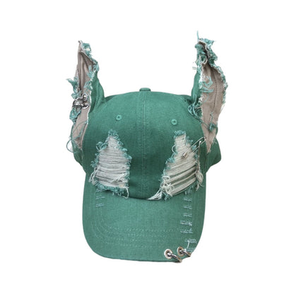 Punk Rabbit Ear Baseball Cap with Chains - photo 9