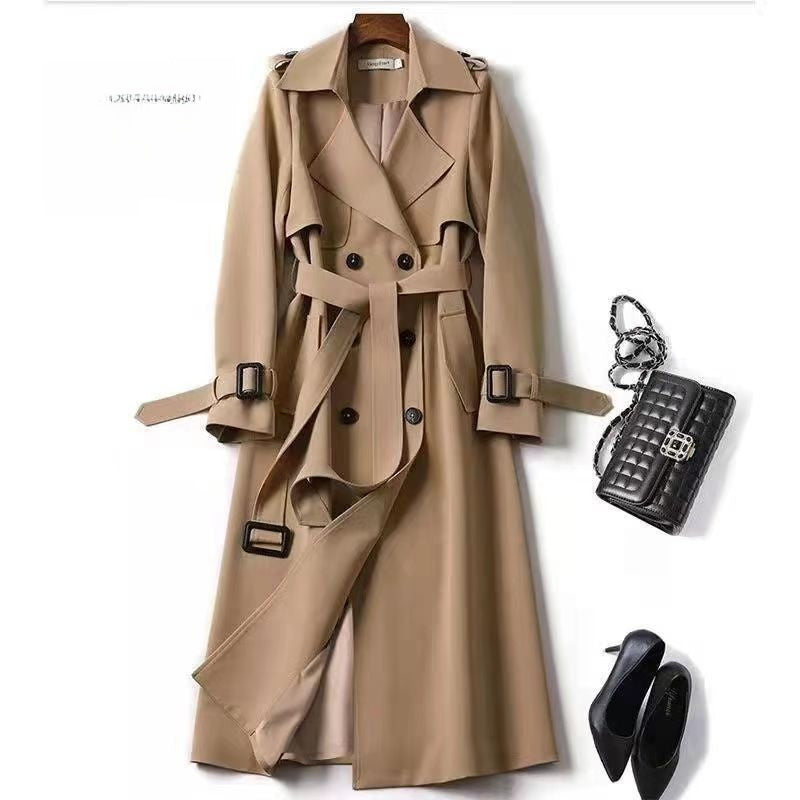 Women's mid-length knee-length windbreaker jacket
