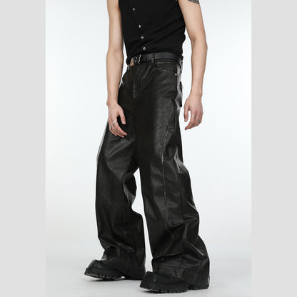Retro Deconstructed Straight Leg Casual Pants