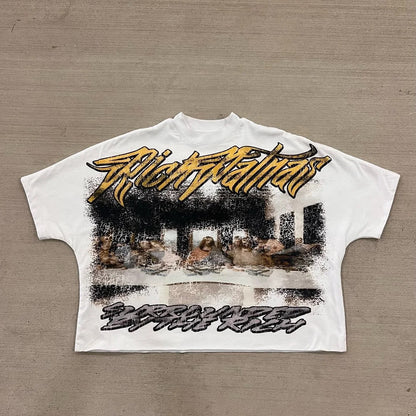 Oversized Graphic Print Cotton Tee