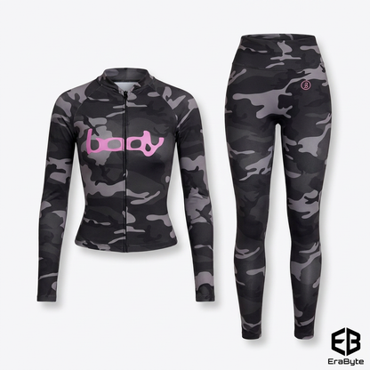 Leopard Print Hooded Jacket & Pants Set