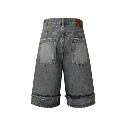 Retro Washed Denim Shorts