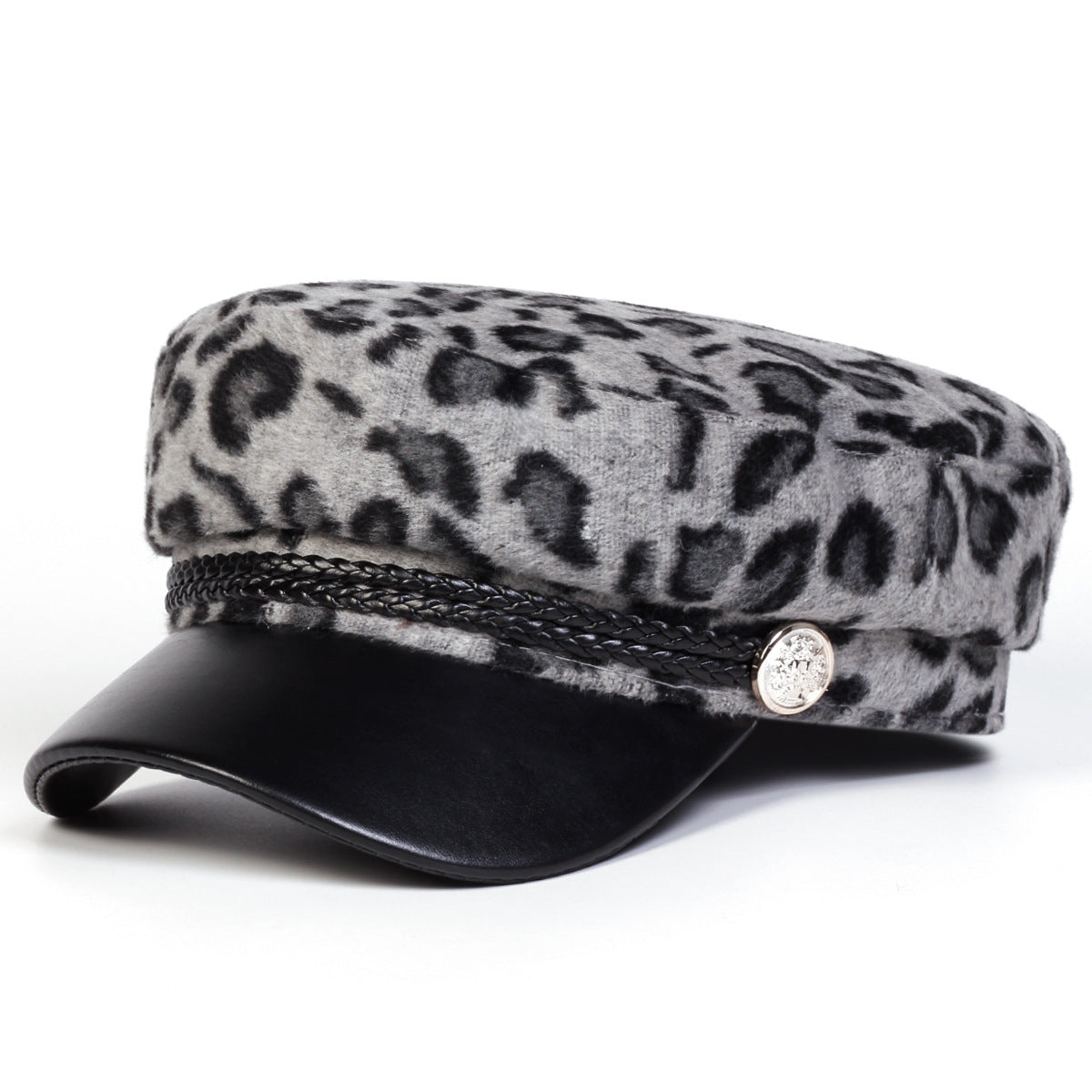 Leopard Print Octagonal Cap