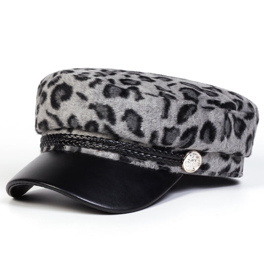 Leopard Print Octagonal Cap