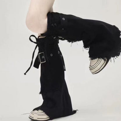 Y2K Cross-Print Denim Leg Covers - photo 4