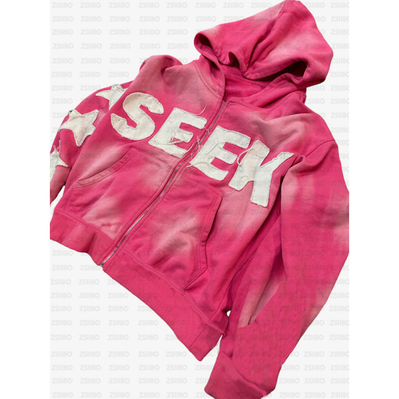 Retro Letter Print Hoodie