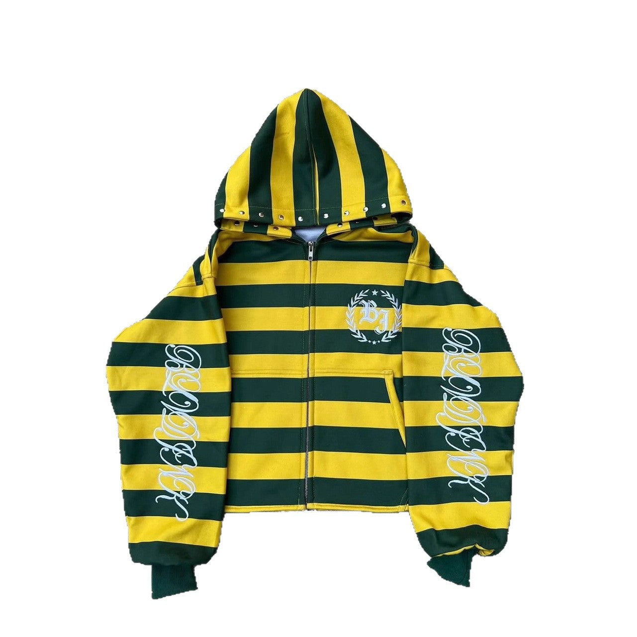 Letter Print Loose Fit Zipper Hoodie