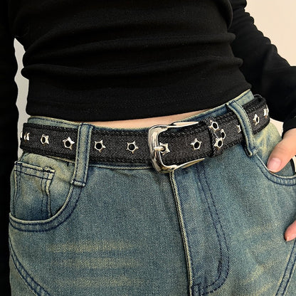 Star Studded Denim Belt