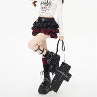 Y2K Punk Layered Cake Skirt with Belt - photo 5