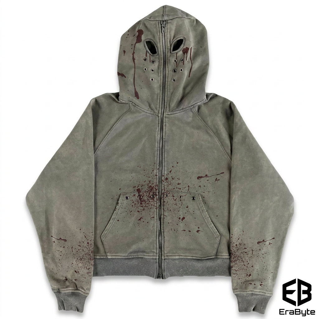 Y2K Printed Full-Zip Street Hoodie