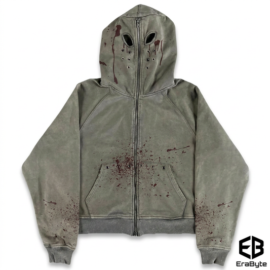 Y2K Printed Full-Zip Street Hoodie
