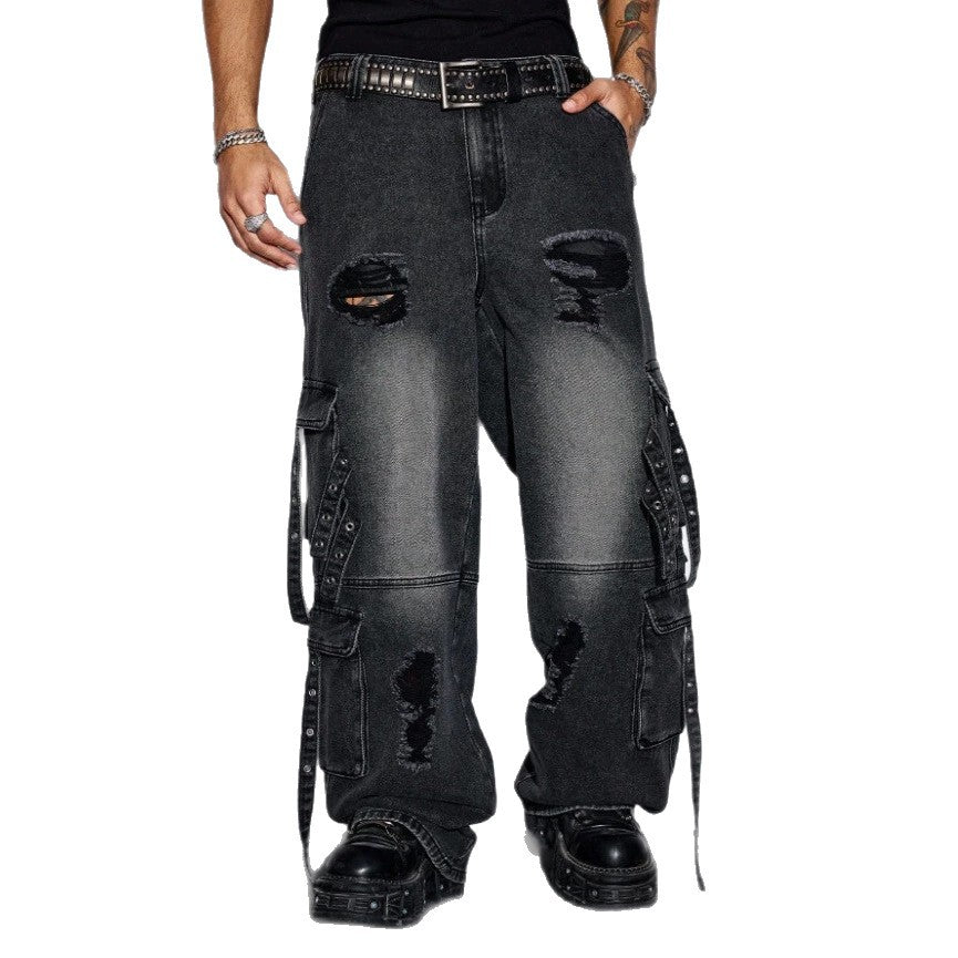 Vintage Washed Wide-Leg Jeans
