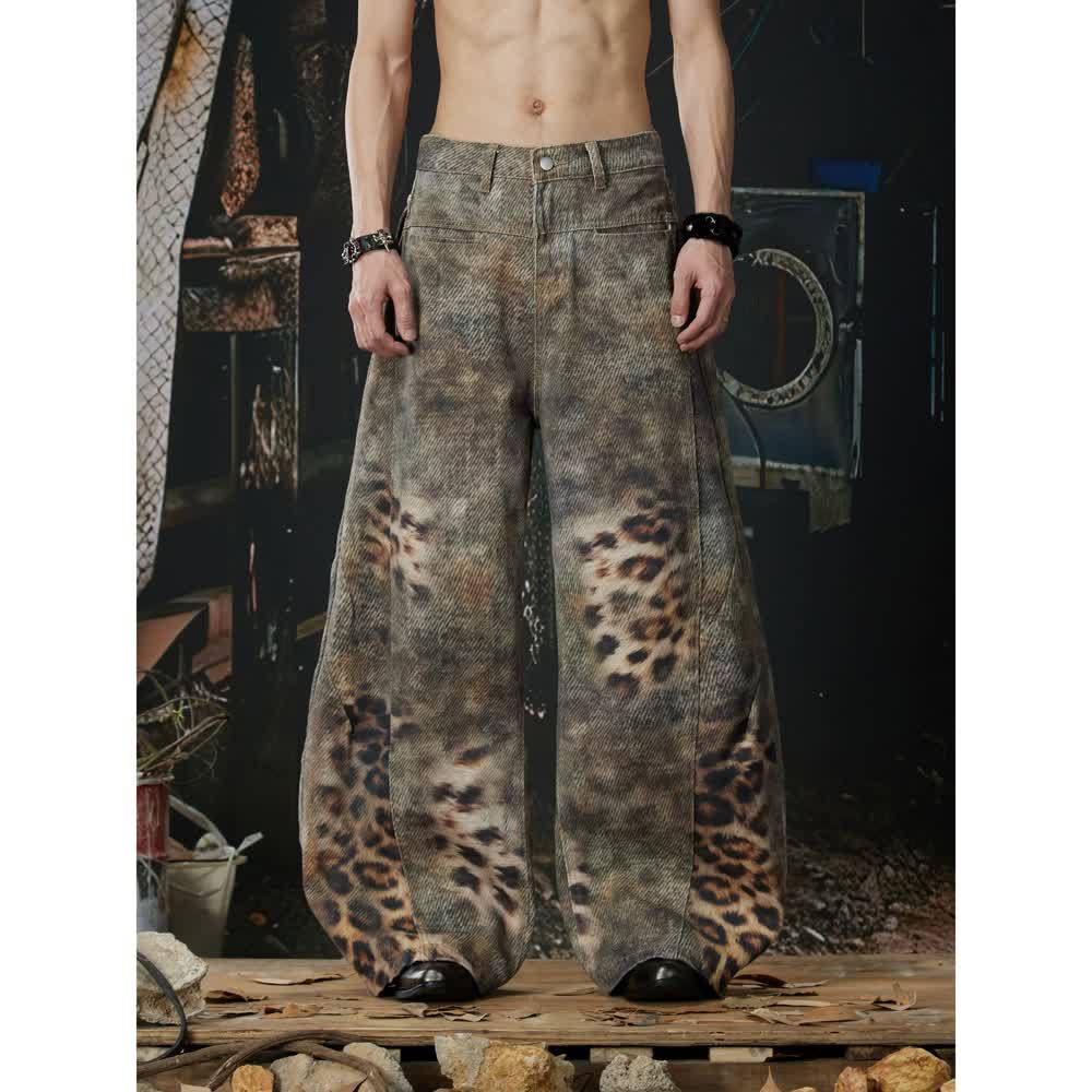 Y2K Leopard Print Wide-Leg Scimitar Pants - photo 2