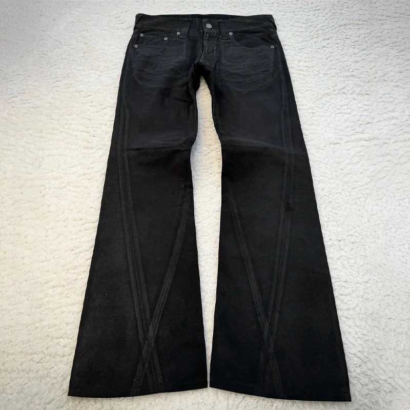 Retro Punk Patchwork Flared Jeans - photo 3