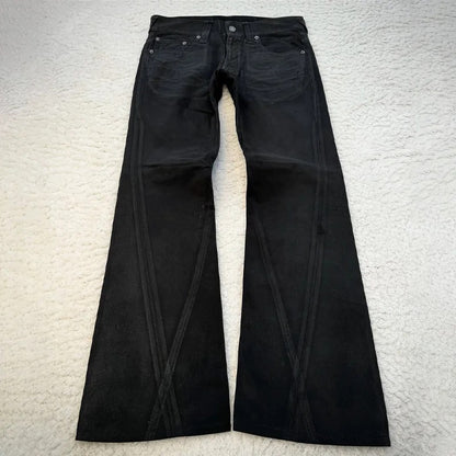 Retro Punk Patchwork Flared Jeans - photo 3