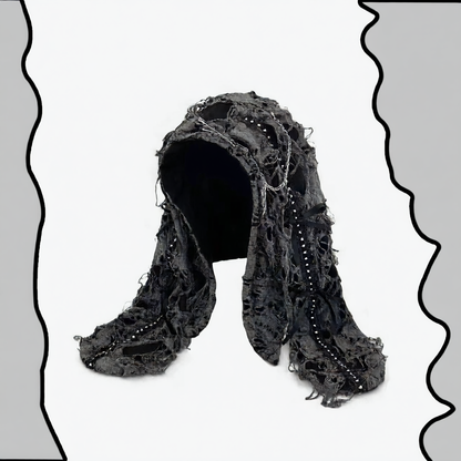 Punk Style Cotton Beanie with Chains - photo 6