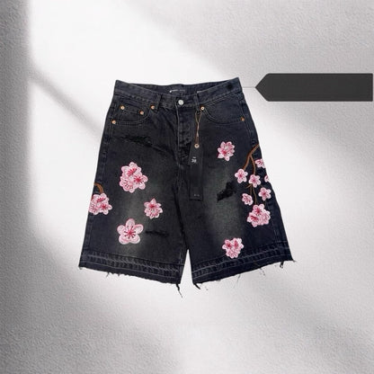 Men's Cherry Blossom Denim Shorts