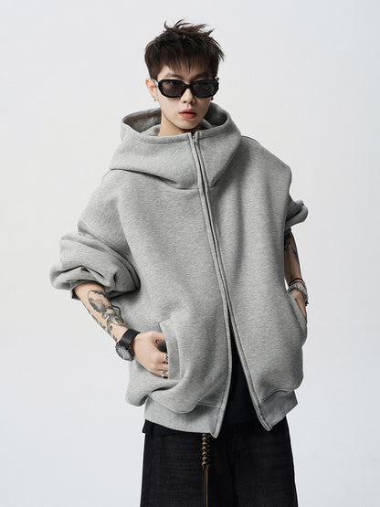 Heavyweight Mens Hooded Cardigan Sweatshirt