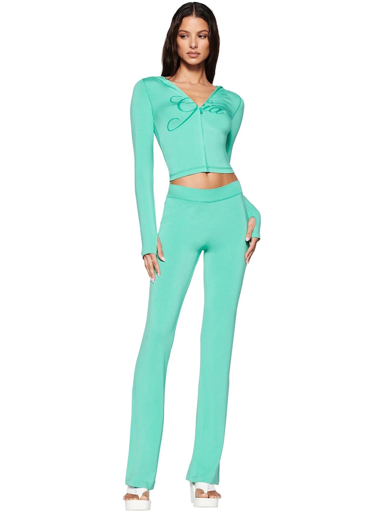 Women's Printed Hooded Tracksuit Set - photo 11