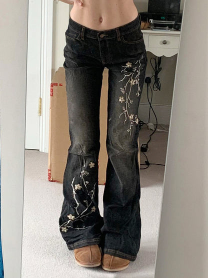 Distressed Washed Denim Jeans