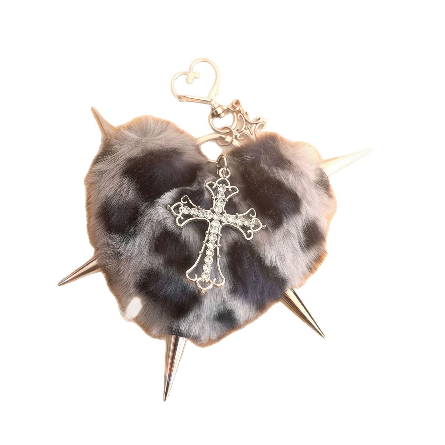 Punk Plush Heart Rivet Hair Clip - photo 9