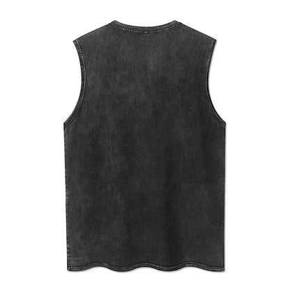 Washed Cotton Sleeveless Shirt