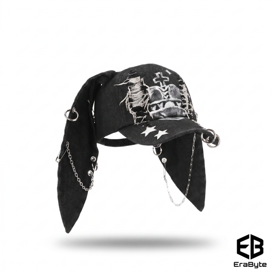 Trendy Rabbit Ear Denim Baseball Cap