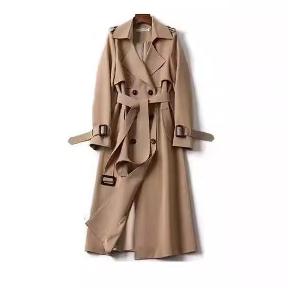 Women's mid-length knee-length windbreaker jacket