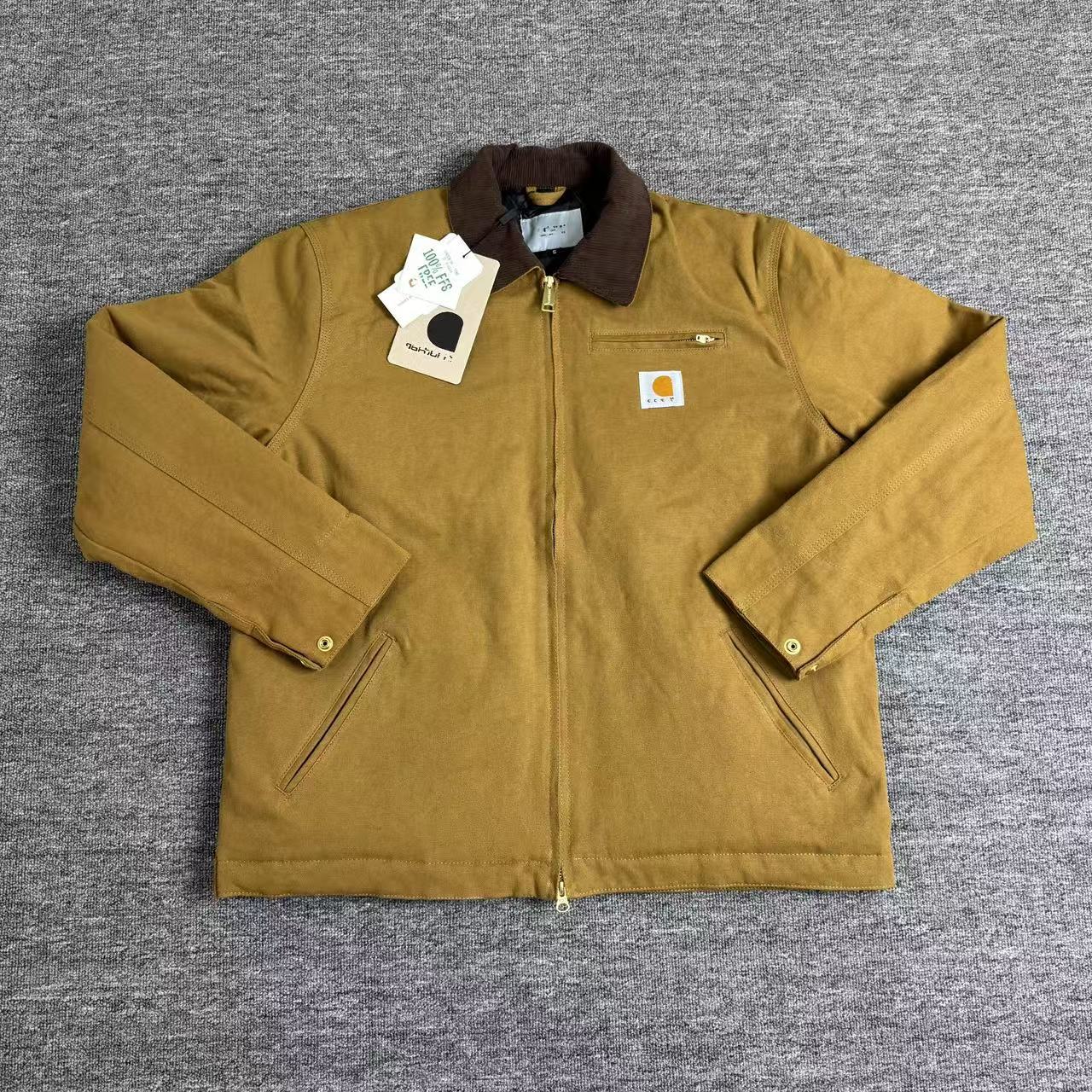 Washed Canvas Lapel Coat