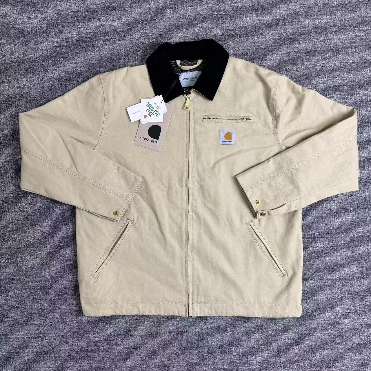 Washed Canvas Lapel Coat