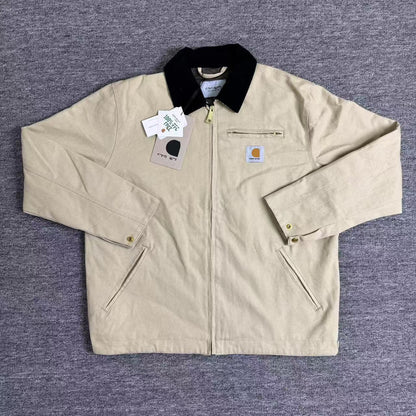 Washed Canvas Lapel Coat