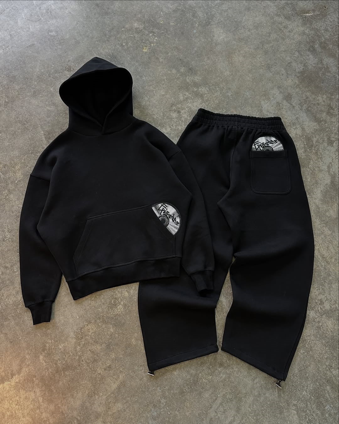 Retro Print Hoodie & Trousers Set