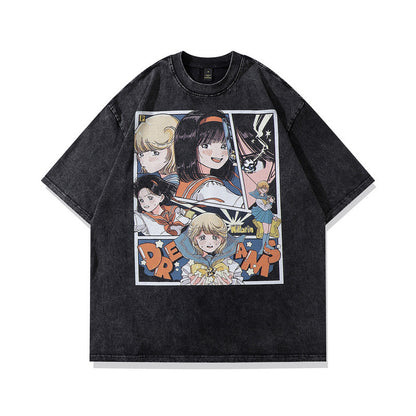 Cartoon Print Washed Tee