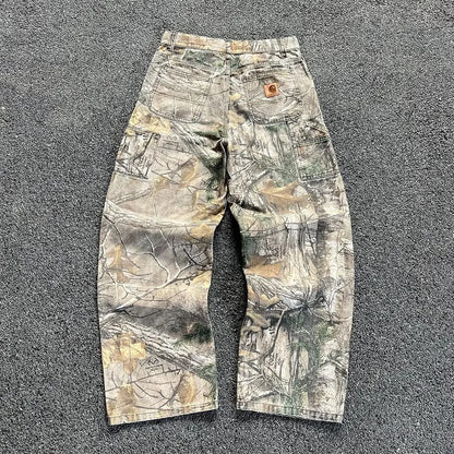 Washed Camo Denim Pants