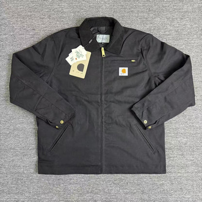 Washed Canvas Lapel Coat